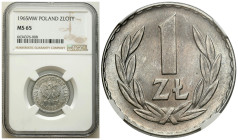 Polish coins of the PRL and collector coins from 1949-1989
PRL. 1 zloty 1965 NGC MS65 

Piękny, menniczy egzemplarz. Delikatna patyna

Details: A...