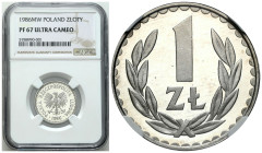 Polish coins of the PRL and collector coins from 1949-1989
PRL. 1 zloty 1986 STEMPEL LUSTRZANY, NGC PF67 ULTRA CAMEO 

Pięknie zachowany egzemplarz...