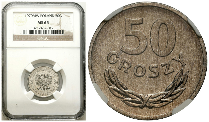 Polish coins of the PRL and collector coins from 1949-1989
PRL. 50 groszy 1970 ...