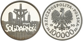 Polish circulation and collector coins after 1990
III RP. 100.000 zlotych 1990 Solidarność gruba 32 mm – RZADKA 

Nakład 20.000 sztuk, średnica 32 ...