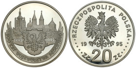 Polish circulation and collector coins after 1990
III RP. 20 zlotych 1995 Województwo Płockie 

Plamki na lustrze.

Details: 28,28 g Ag 
Conditi...