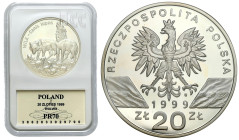 Polish circulation and collector coins after 1990
III RP. 20 zlotych 1999 Wilk GCN PR70 

Pięknie zachowane. Rzadsza moneta kolekcjonerska.Moneta w...