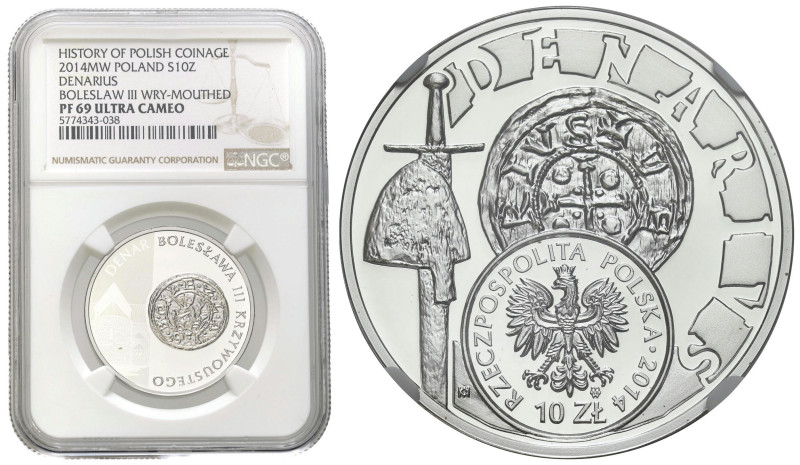 Polish circulation and collector coins after 1990
III RP. 10 zlotych 2014 denar...