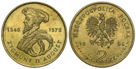 Polish circulation and collector coins after 1990
III RP. 2 zlote 1996 Zygmunt II August – NAJRZADSZE 

Najrzadsza dwuzłotówka GN.Bardzo ładnie zac...