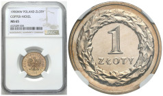 Polish circulation and collector coins after 1990
III RP. 1 zloty 1990 NGC MS65 – PIĘKNE 

Piękny, menniczy egzemplarz co zostało docenione przez f...
