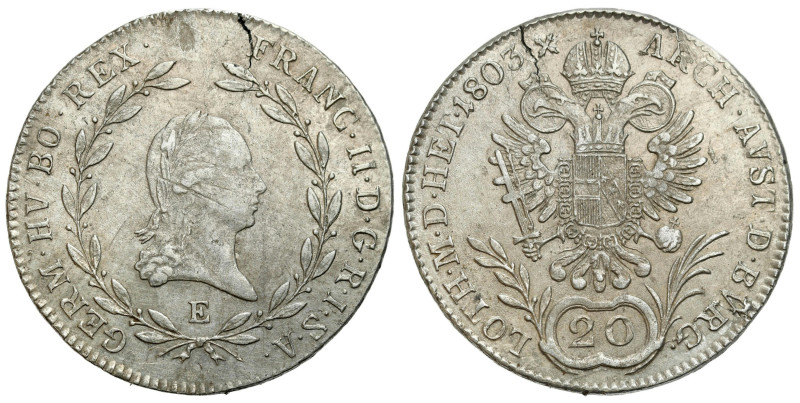 Austria
Austria, Francis II (17921835). 20 kreuzer 1803 E, Karlsburg 

Mennic...