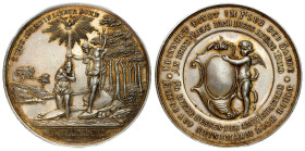 Austria
Austria. Baptismal medal, 19th century, silver 
AW: Jan Chrzciciel, stojący w lewo, trzymający krzyż, chrzczący Chrystusa, stojący zwrócony ...