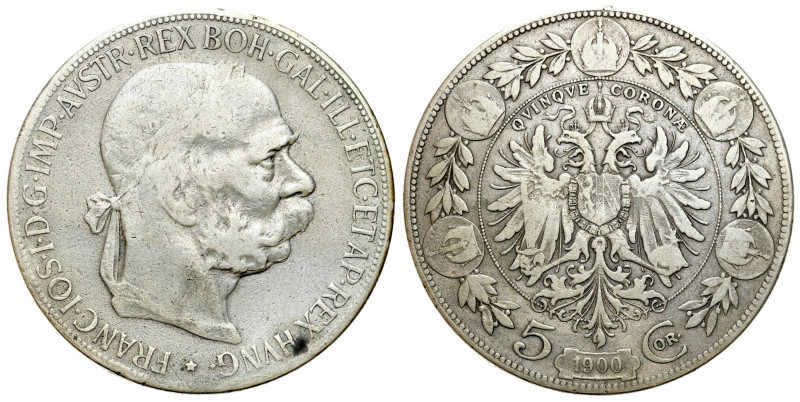 Austria
Austria, Franz Joseph (18481916). 5 crowns 1900, Vienna 

Ślady długi...