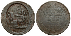 France
France. 5 soles - trade token 1792, Birmingham 
AW: W owalu scena przysięgi, w otoku napis VIVRE LIBRES, w odcinku 14 JUILLET 1790
RW: Napis...
