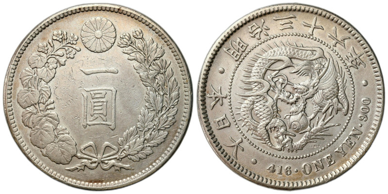 Japan
Japan, Meiji. Mutsuhito (1867-1912). 1 yen 36 (1903), Osaka 

Resztki p...