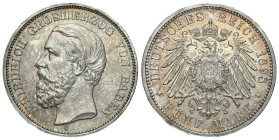 Germany
Germany, Baden. Frederick I (18561907). 5 marks 1898 G, Karlsruhe 

Kolorowa patyna, połysk.

Details: 27,80 g Ag 38 mm
Condition: 1-/2+...