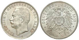 Germany
Germany, Baden - Frederick II (19071918), 5 Marks 1913 G, Karlsruhe 

Dużo połysku w tle. Ładnie zachowane.

Details: 27,86 g Ag 
Condit...