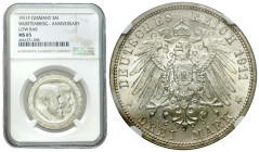 Germany
Germany, Wrttemberg. 3 Marks 1911 F, Stuttgart NGC MS65 - BEAUTIFUL 

Idealnie zachowany egzemplarz, bardzo wysoka nota gradingowa MS65.
...