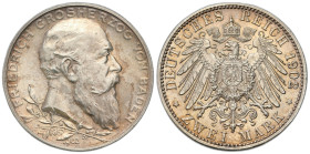 Germany
Germany, Baden. Frederick I (18561907). 2 Marks 1902 G, Karlsruhe 

Wybite na 50 rocznicę panowania.Bardzo ładnie zachowane.

Details: 11...