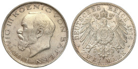 Germany
Germany, Bavaria. Ludwig III (19131918). 2 marks 1914 D, Munich - VERY NICE 

Bardzo ładnie zachowane, dużo połysku menniczego.

Details:...