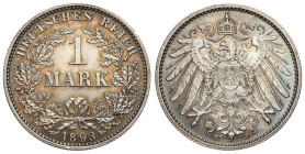 Germany
Germany - Empire. 1 mark 1893 E, Muldenhtten 

Pięknie zachowane z kolorową patyną. Rzadki rocznik.

Details: 5,57 g Ag 24 mm
Condition:...