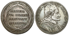 Italy and the Vatican
Italy, Vatican. Innocent XI (16761689). Piastra undated, Rome 

Wiekowa patyna.

Details: 31,78 g Ag 
Condition: 3 (VF)