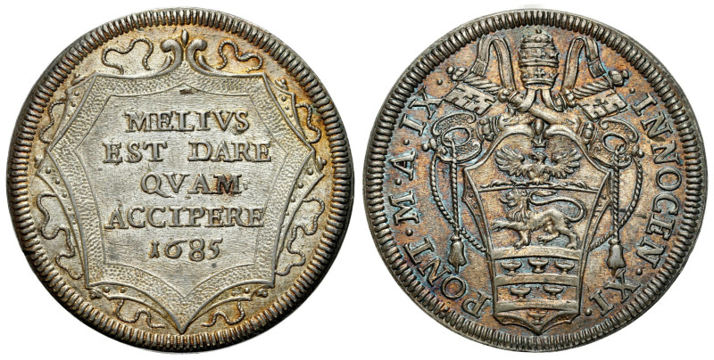 Italy and the Vatican
Italy, Vatican. Innocent XI (1676-1689). Testone 1685, Ro...