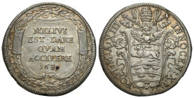 Italy and the Vatican
Italy, Vatican. Innocent XI (1676-1689). Testone 1689, Rome 

Ciemna patyna. skaleczenia na rancie. Prawdopodobnie moneta wyj...