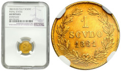 Italy and the Vatican
Italy, Vatican. Pius IX (1846-1878). 1 scudo 1861 NGC AU DETAILS 
AW: Popiersie papieża lewo i napis.
RW: W wieńcu poziomy na...