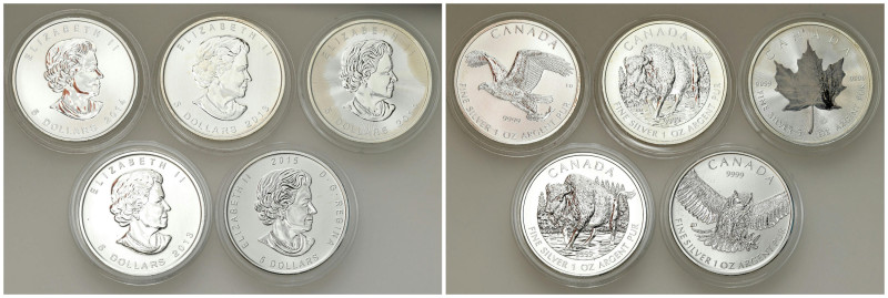 Silver investment coins
Canada. $5 2013-2015, Set of 5 (5 oz) 

Kanada. 5 dol...