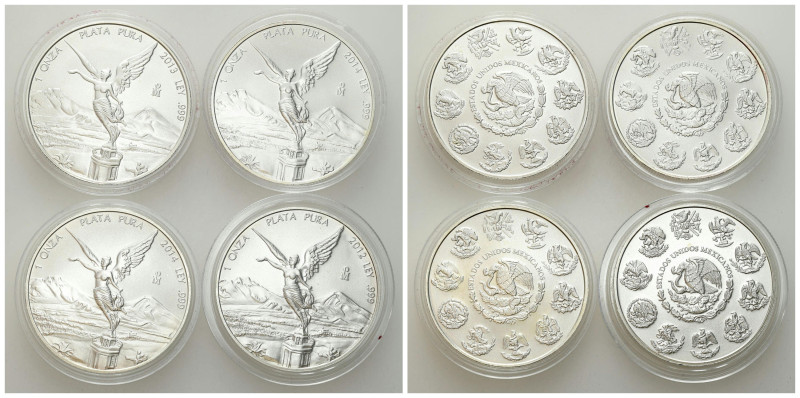 Silver investment coins
Mexico. $1 Onza 2012-2014, Set of 4 (4 oz) 

Pakiet i...