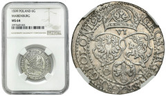 Sigismund III Vasa 
POLSKA / POLAND / POLEN / POLOGNE / POLSKO

Zygmunt III Waza. Szostak (6 Groschen - Groszy) 1599 DUŻA GŁOWA, Malbork NGC MS64 (...