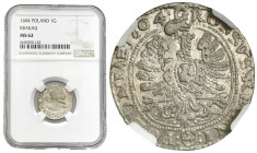 Sigismund III Vasa 
POLSKA / POLAND / POLEN / POLOGNE / POLSKO

Zygmunt III Waza. Grosz 1604, Krakow / Cracow NGC MS62 

Wariant z obwódkami po o...