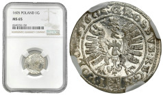 Sigismund III Vasa 
POLSKA / POLAND / POLEN / POLOGNE / POLSKO

Zygmunt III Waza. Grosz 1605, Krakow / Cracow NGC MS65 (MAX) - PERFECT 

Na awers...