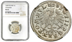 Sigismund III Vasa 
POLSKA / POLAND / POLEN / POLOGNE / POLSKO

Zygmunt III Waza. Grosz 1608, Wilno NGC MS65 (2 MAX) - EXCELLENT 

Odmiana z Orłe...