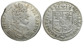 John II Casimir 
POLSKA / POLAND / POLEN / POLOGNE / POLSKO

Jan II Kazimierz. Ort (18 groszy) Groschen 1653, MW połączone, Wschowa 
AW: Popiersie...