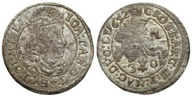 John II Casimir 
POLSKA / POLAND / POLEN / POLOGNE / POLSKO

Jan II Kazimierz. Trojak (3 Groschen - Grosze ) 1652, Wilno - RARITY R7 / Tyszk. 60 mk...