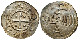 Medieval Coins World
POLSKA / POLAND / POLEN / POLOGNE / POLSKO

Germany, Lower Lorraine - Cologne. Otto III (983-1002). Denarius 
AW: Krzyż z kul...