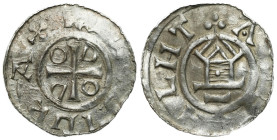 Medieval Coins World
POLSKA / POLAND / POLEN / POLOGNE / POLSKO

Germany, Saxony. Otto III (983-1002). Obol type OAP 
AW: Krzyż z literami O-D-D-O...