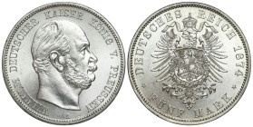 World coins 
POLSKA / POLAND / POLEN / POLOGNE / POLSKO

Germany, Prussia. Wilhelm I (1861-1888). 5 mark 1874 A, Berlin - BEAUTIFUL 

Pięknie zac...
