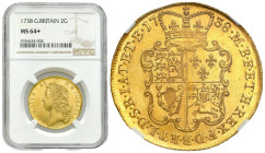 World coins 
POLSKA / POLAND / POLEN / POLOGNE / POLSKO

Great Britain. George II (1727-1760) 2 Guineas 1738 NGC MS64+ (MAX) - RARE 
AW: Głowa kró...