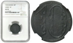 Danzig 
POLSKA / POLAND / POLEN / POLOGNE / POLSKO

Wolne Miasto Gdańsk / Danzig. 10 fenig 1920 duże cyfry nominału NGC AU55 - RARE 

Bardzo rzad...