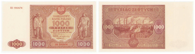 Banknotes
POLSKA / POLAND / POLEN / POLOGNE / POLSKO

1.000 zlotych 1946 seri...