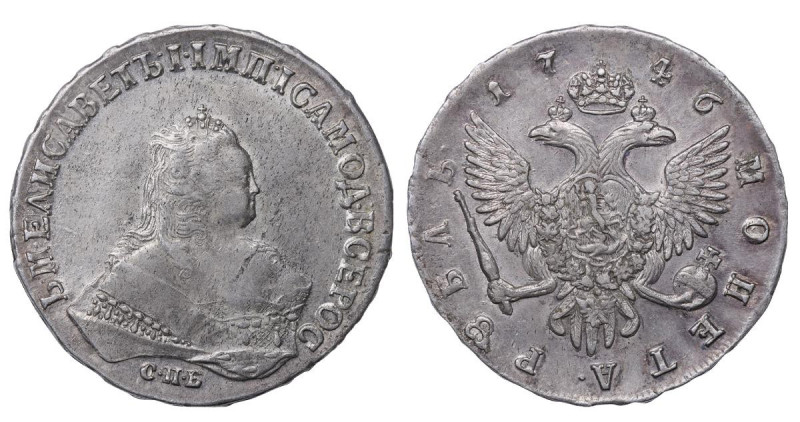 Russian Empire, Empress Elizabeth (1741-1762), 1 rouble, 1746 year, Silver, 25,8...