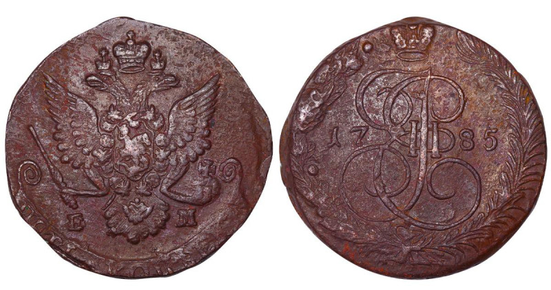 Russian Empire, Empress Catherine II (1762-1796), 5 kopecks, 1785 year, Copper, ...