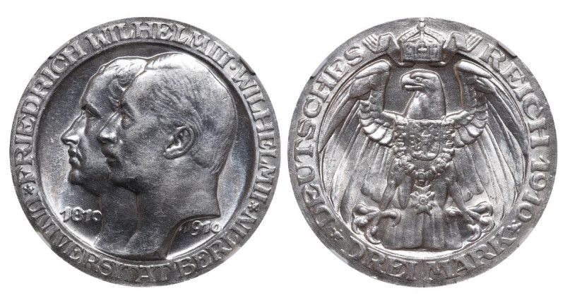 Kingdom of Prussia (German States), King William II (1888-1918), 3 marks, 1910 y...