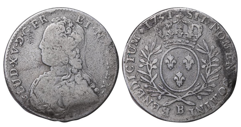 France, King Louis XV (1715-1774), ½ ecu, 1731 year, Silver, 14,744 gr, Dy royal...