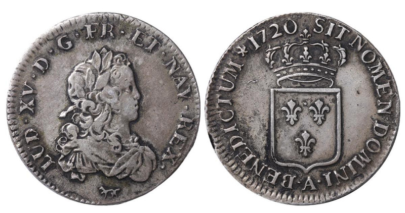 France, King Louis XV (1715-1774), ⅓ ecu, 1720 year, Silver, 8,158 gr, Dy royale...