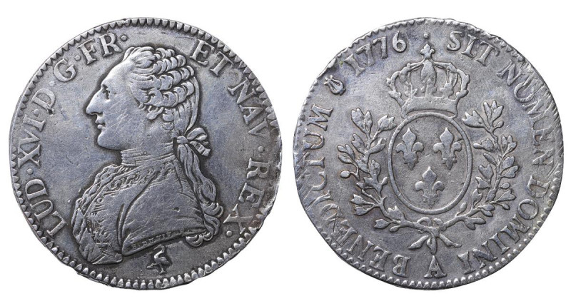 France, King Louis XVI (1774-1792), ⅕ ecu, 1776 year, Silver, 5,835 gr, GadR2# 3...