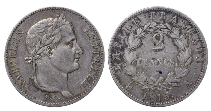 France, Emperor Napoleon I (1804-1815), 2 francs, 1815 year, Silver, 10 gr, F#25...