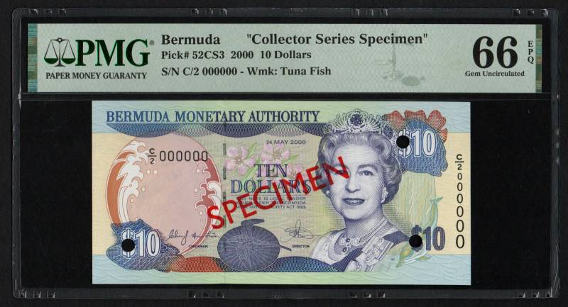 Bermuda Pick# 52CS3 2000 10 Dollars
S/N C/2 000000 - Wmk: Tuna Fish "Collector S...