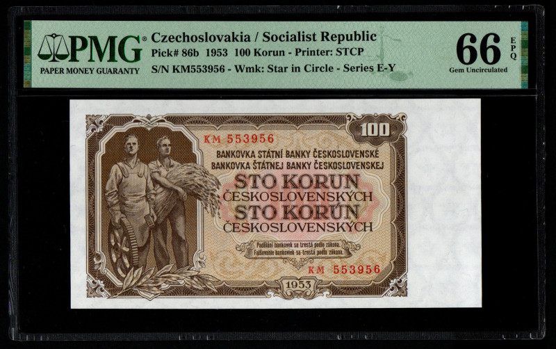 Czechoslovakia / Socialist Republic Pick# 86b 1953 100 Korun - Printer: STCP S/N...