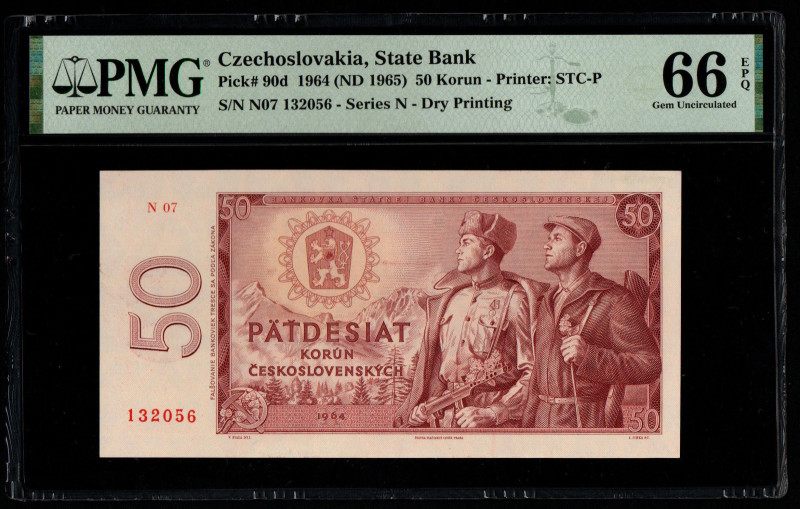 Czechoslovakia, State Bank Pick# 90d 1964 (ND 1965) 50 Korun - Printer: STC-P S/...