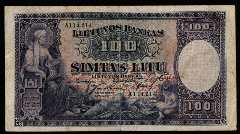 Lithuania, 100 Litu, 1928 year, A114,214