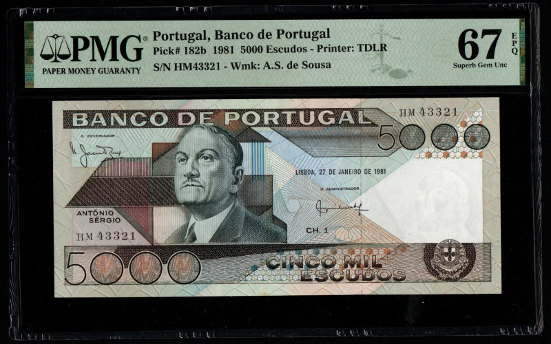 Portugal, Banco de Portugal Pick# 182b 1981 5000 Escudos - Printer: TDLR S/N HM4...